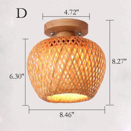 Modern Minimalist Creative Bamboo Weaving Flush Mount Ceiling Lamp Lumendat