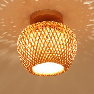 Modern Minimalist Creative Bamboo Weaving Flush Mount Ceiling Lamp Lumendat