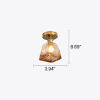 Modern Glass Japanese Amber Multi-Style 1-Light Flush Mount Light Lumendat