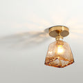 Modern Glass Japanese Amber Multi-Style 1-Light Flush Mount Light Lumendat