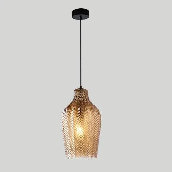 Nordic Textured Wavy Glass 1-light Barrel Pendant Light Lumendat