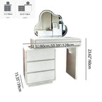 Traditional French Extendable Makeup Vanity - High-Density MDF Particle Board Dressing Table 4-Drawer For Bedroom Lumendat