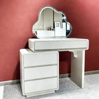 Traditional French Extendable Makeup Vanity - High-Density MDF Particle Board Dressing Table 4-Drawer For Bedroom Lumendat
