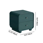 Contemporary Scandinavian Arc Edge Square Nightstand - High-Quality E0 Grade MDF 2-Drawer Bedside Table For Bedroom Lumendat