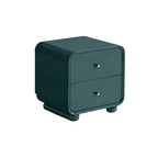 Contemporary Scandinavian Arc Edge Square Nightstand - High-Quality E0 Grade MDF 2-Drawer Bedside Table For Bedroom Lumendat