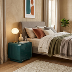 Contemporary Scandinavian Arc Edge Square Nightstand - High-Quality E0 Grade MDF 2-Drawer Bedside Table For Bedroom Lumendat