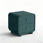 Contemporary Scandinavian Arc Edge Square Nightstand - High-Quality E0 Grade MDF 2-Drawer Bedside Table For Bedroom Lumendat