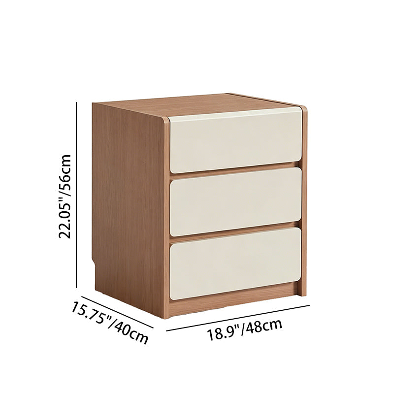 Traditional Rustic 3-Drawer Nightstand - E0 Grade MDF Drawer Bedside Table For Bedroom Lumendat