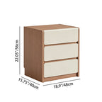 Traditional Rustic 3-Drawer Nightstand - E0 Grade MDF Drawer Bedside Table For Bedroom Lumendat