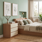 Traditional Rustic 3-Drawer Nightstand - E0 Grade MDF Drawer Bedside Table For Bedroom Lumendat