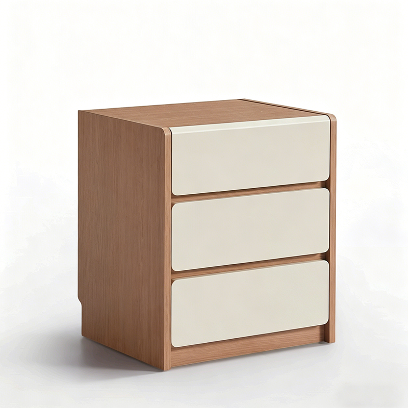 Traditional Rustic 3-Drawer Nightstand - E0 Grade MDF Drawer Bedside Table For Bedroom Lumendat