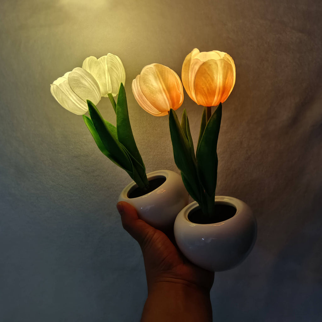 Modern Creative Simulation Tulip Peony LED Night Light Table Lamp Lumendat