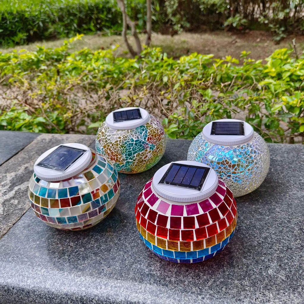 Modern Creative Stained Glass Solar LED Outdoor Garden Lawn Light Lumendat