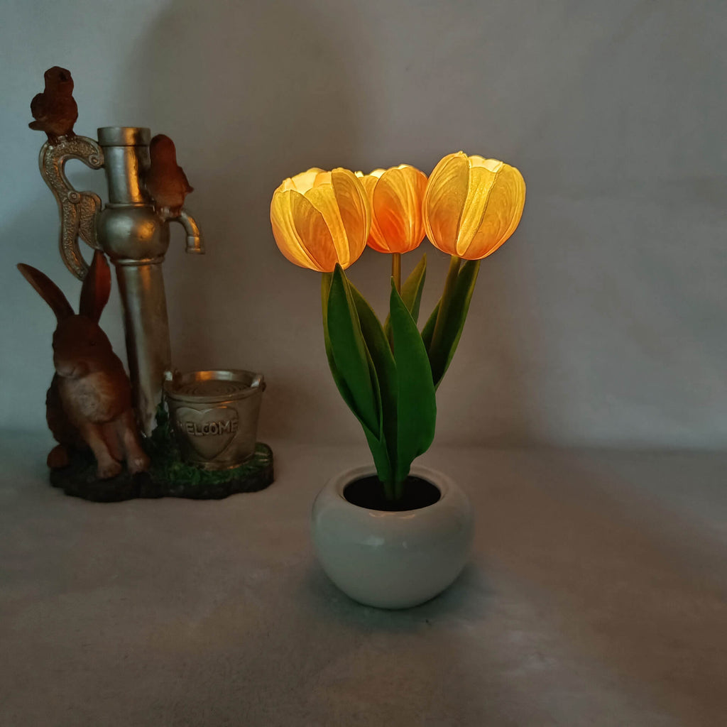 Modern Creative Simulation Tulip Peony LED Night Light Table Lamp Lumendat