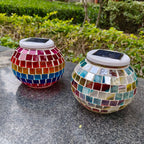 Modern Creative Stained Glass Solar LED Outdoor Garden Lawn Light Lumendat