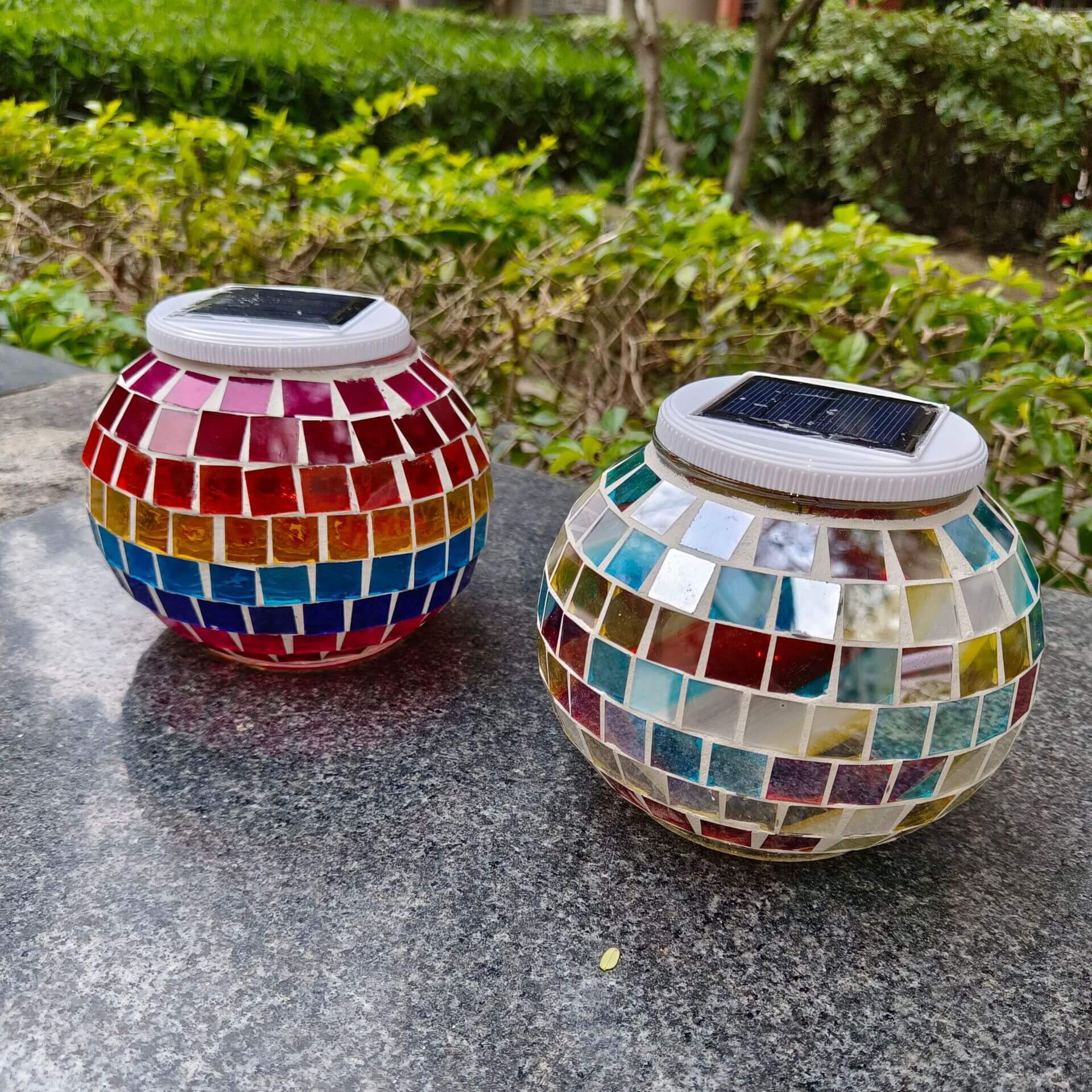 Modern Creative Stained Glass Solar LED Outdoor Garden Lawn Light Lumendat