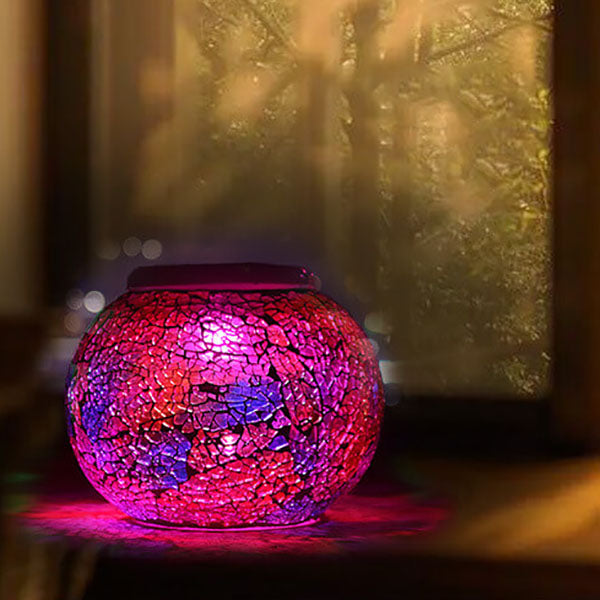 Modern Creative Stained Glass Solar LED Outdoor Garden Lawn Light Lumendat