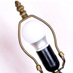 Tiffany Rustic Tulip Stained Glass Round 1-Light Table Lamp Lumendat