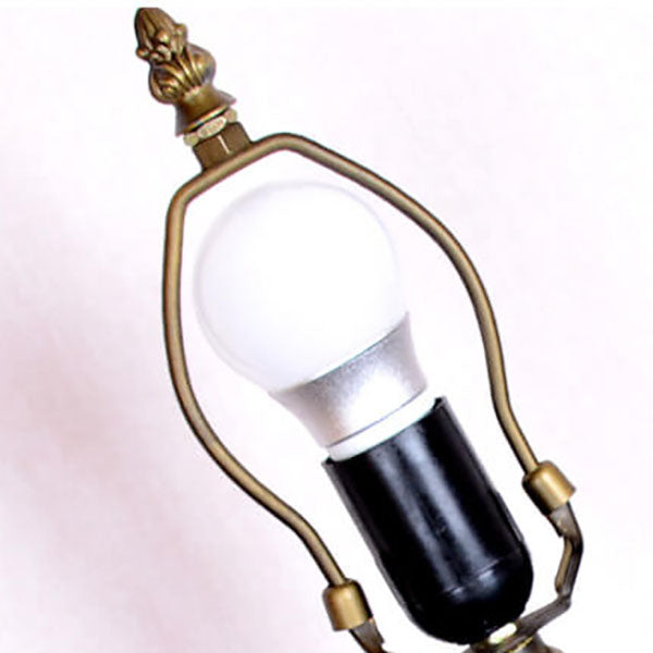 Tiffany Rustic Tulip Stained Glass Round 1-Light Table Lamp Lumendat