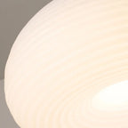 Modern Minimalist Pure White Round Iron Pe LED Pendant Light BulbSquare