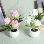 Modern Creative Simulation Tulip Peony LED Night Light Table Lamp Lumendat