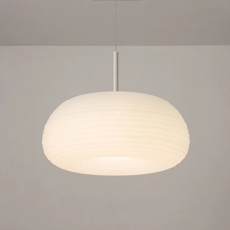 Modern Minimalist Pure White Round Iron Pe LED Pendant Light BulbSquare