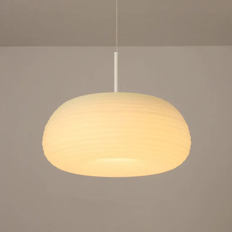 Modern Minimalist Pure White Round Iron Pe LED Pendant Light BulbSquare