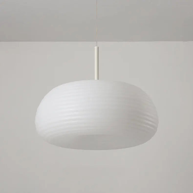 Modern Minimalist Pure White Round Iron Pe LED Pendant Light BulbSquare