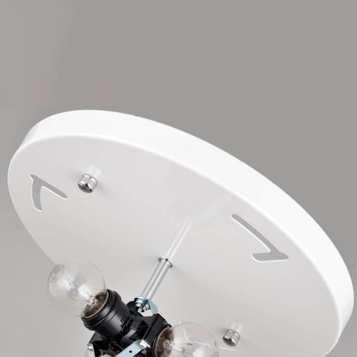 Nordic Minimalist White Beige Round Faux Silk 1/3/5-Light Flush Mount Light Lumendat