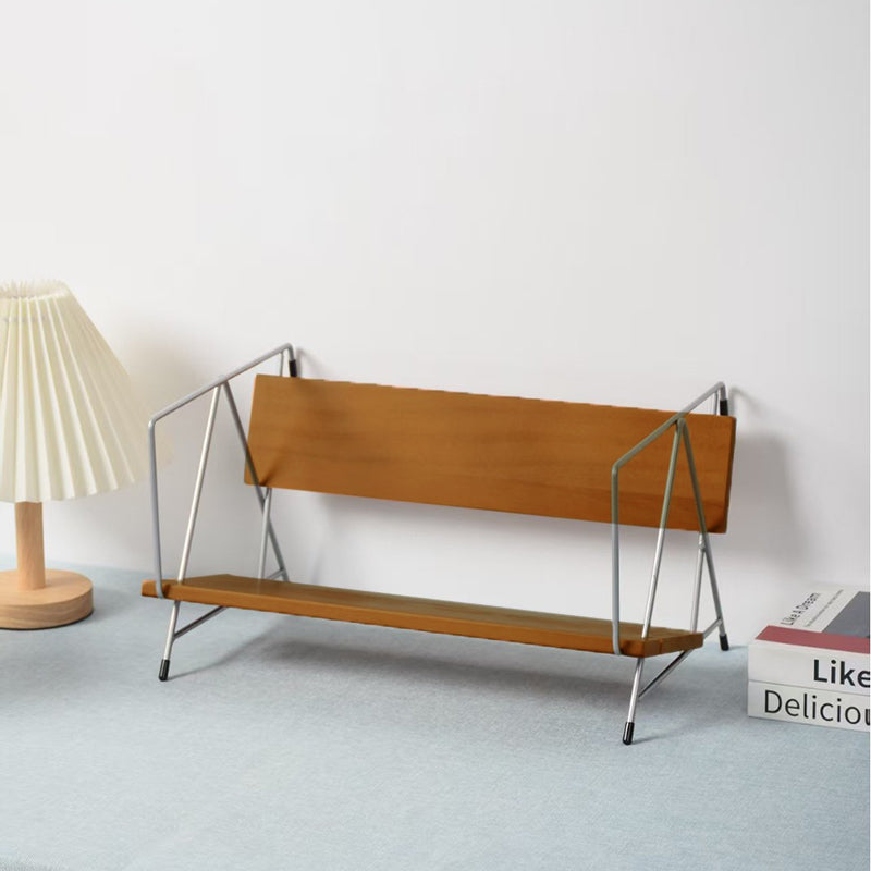 Modern Minimalist Rectangular Solid Wood Iron Bookshelves 4-Leg For Home Office DFM-F