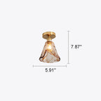 Modern Glass Japanese Amber Multi-Style 1-Light Flush Mount Light Lumendat
