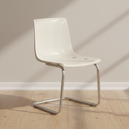 Modern Minimalist Curved Plastic Steel Dining Chair Backrest For Dining Room DFM-F