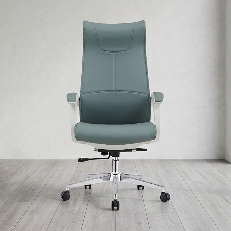 Modern Ergonomic High Back Leather Plywood & Metal Office Chair Executive Swivel Desk Chair With Headrest Lumbar Support Adjustable Rolling Computer Chair Lumendat