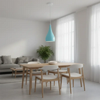 Contemporary Nordic Iron Wood Aluminum Gourd Water Drop 1-light Pendant Light for Dining Room Lumendat