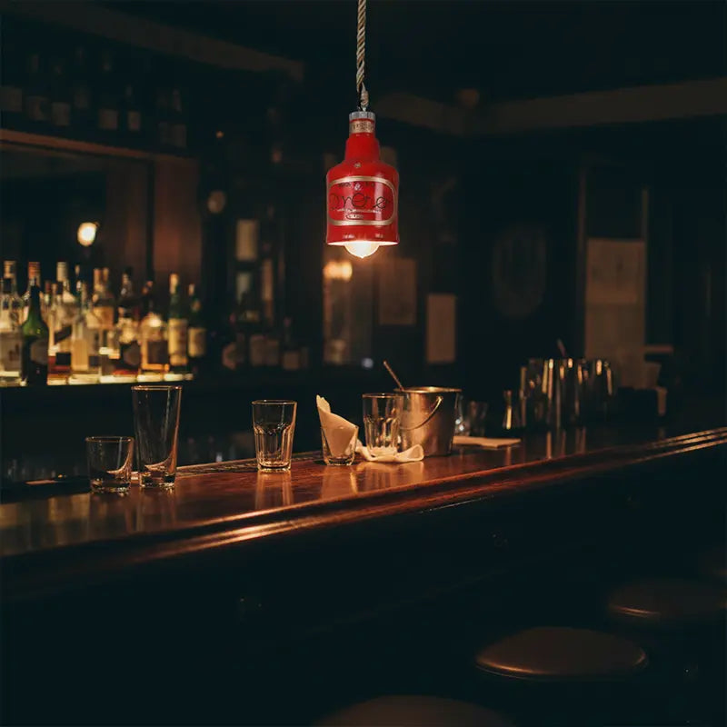 Contemporary Industrial Colorful Bottle Resin 1-light Pendant Light Lumendat