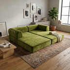 Modern Chenille Convertible Sofa Bed - Compression Foldable Couch With High Resilience Foam And Metal Frame For Living Room & Bedroom Lumendat