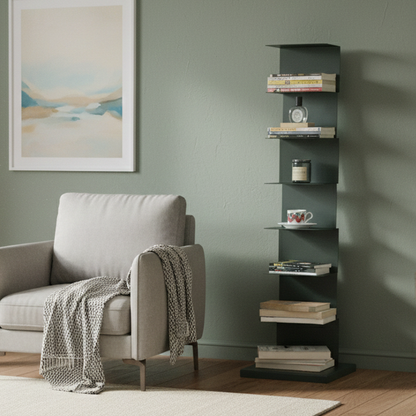 Modern Minimalist Iron Rectangular Floor Standing Bookshelf 6/7-Tier For Living Room & Home Office & Bedroom Storage