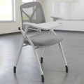 Multi-Function Adjustable Armrests & Foldable Design Desk Chair - Minimalist Office Chair With 180° Flip Desk & Ergonomic Support For Home Office Lumendat
