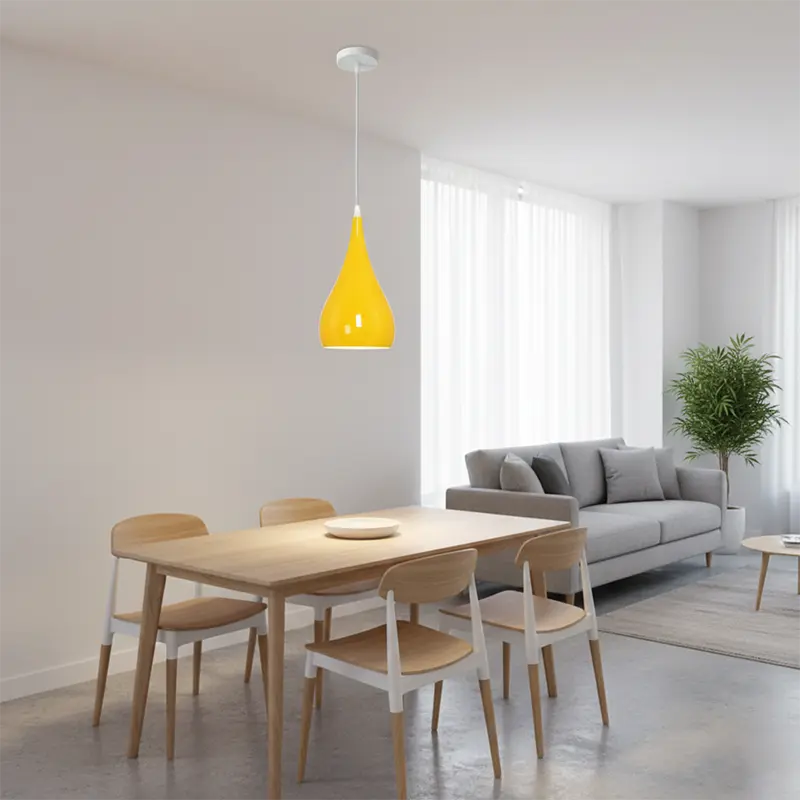 Contemporary Nordic Iron Wood Aluminum Gourd Water Drop 1-light Pendant Light for Dining Room Lumendat
