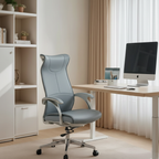 Modern Ergonomic High Back Leather Plywood & Metal Office Chair Executive Swivel Desk Chair With Headrest Lumbar Support Adjustable Rolling Computer Chair Lumendat