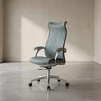 Modern Ergonomic High Back Leather Plywood & Metal Office Chair Executive Swivel Desk Chair With Headrest Lumbar Support Adjustable Rolling Computer Chair Lumendat