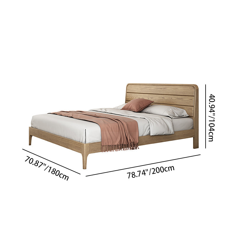 Premium Ash Wood Recessed Bed Frame - Home-Friendly Solid Support & Sleek Look Bed For Bedroom Lumendat