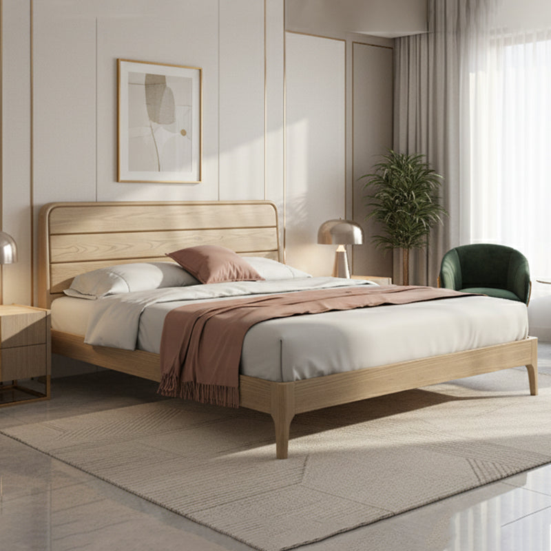 Premium Ash Wood Recessed Bed Frame - Home-Friendly Solid Support & Sleek Look Bed For Bedroom Lumendat