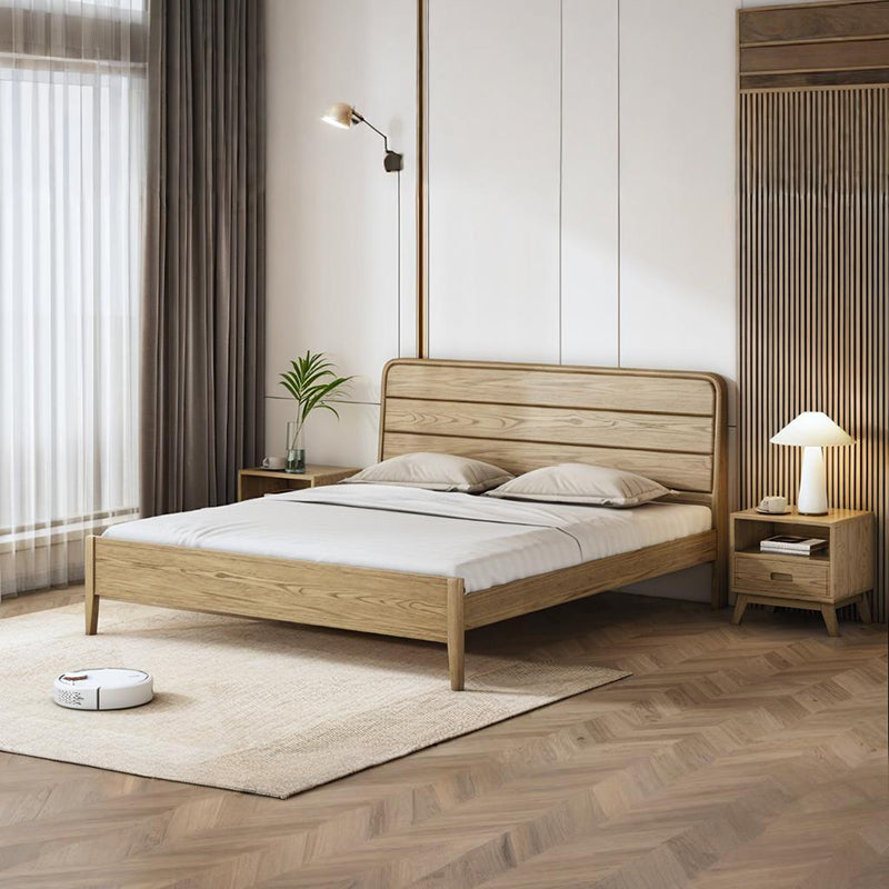 Premium Ash Wood Recessed Bed Frame - Home-Friendly Solid Support & Sleek Look Bed For Bedroom Lumendat
