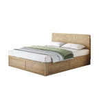 Versatile Minimalist Storage Bed Frame - All-Wood Lift-Top Design Bed For Bedroom Lumendat