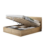 Versatile Minimalist Storage Bed Frame - All-Wood Lift-Top Design Bed For Bedroom Lumendat