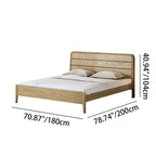 Consistent Texture Bed Frame - Flush Edge & Adjustable Height Ash Wood Bed For Bedroom Lumendat
