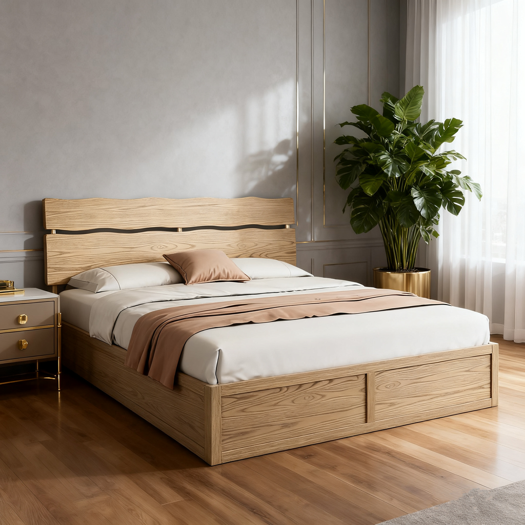 Modern Minimalist Bed Frame - Storage Box & Durable Material Blend Bed For Bedroom Lumendat