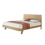 Minimalist Flush-Edge Design Bed Frame - Full Ash Wood Frame Bed For Bedroom Lumendat
