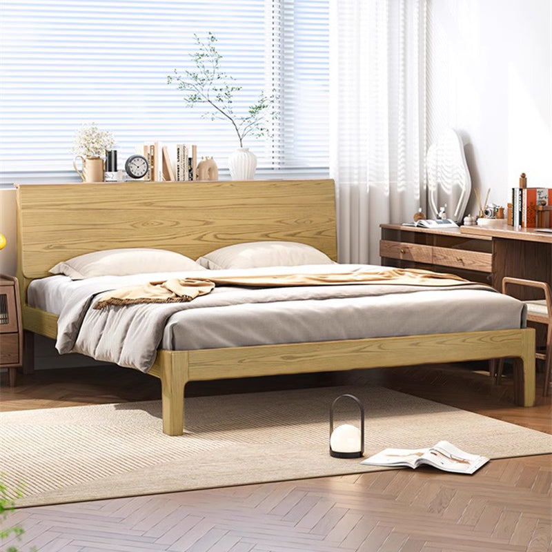 Traditional Rustic Style Bed Frame - Flush-Edge Design Sturdy Full Ash Wood Frame Bed For Bedroom Lumendat